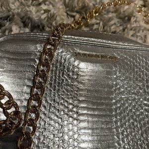 Victoria's Secret silver and gold crossbody bag